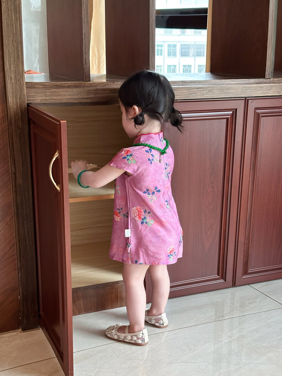 FADOBABY Girls' Qipao Dress 2026 New Summer Children's New Chinese Style Jacquard Retro Dress Baby Hanfu Skirt 22